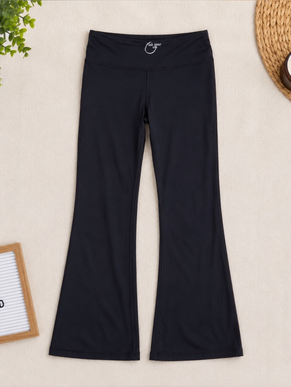 Tek Gear Soft Tek Black Flare Leggings Girls Size S 7